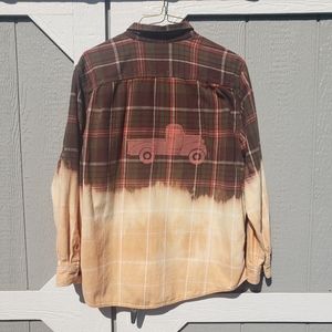 Upcycled & Bleached OOAK George BOHO Flannel Shirt